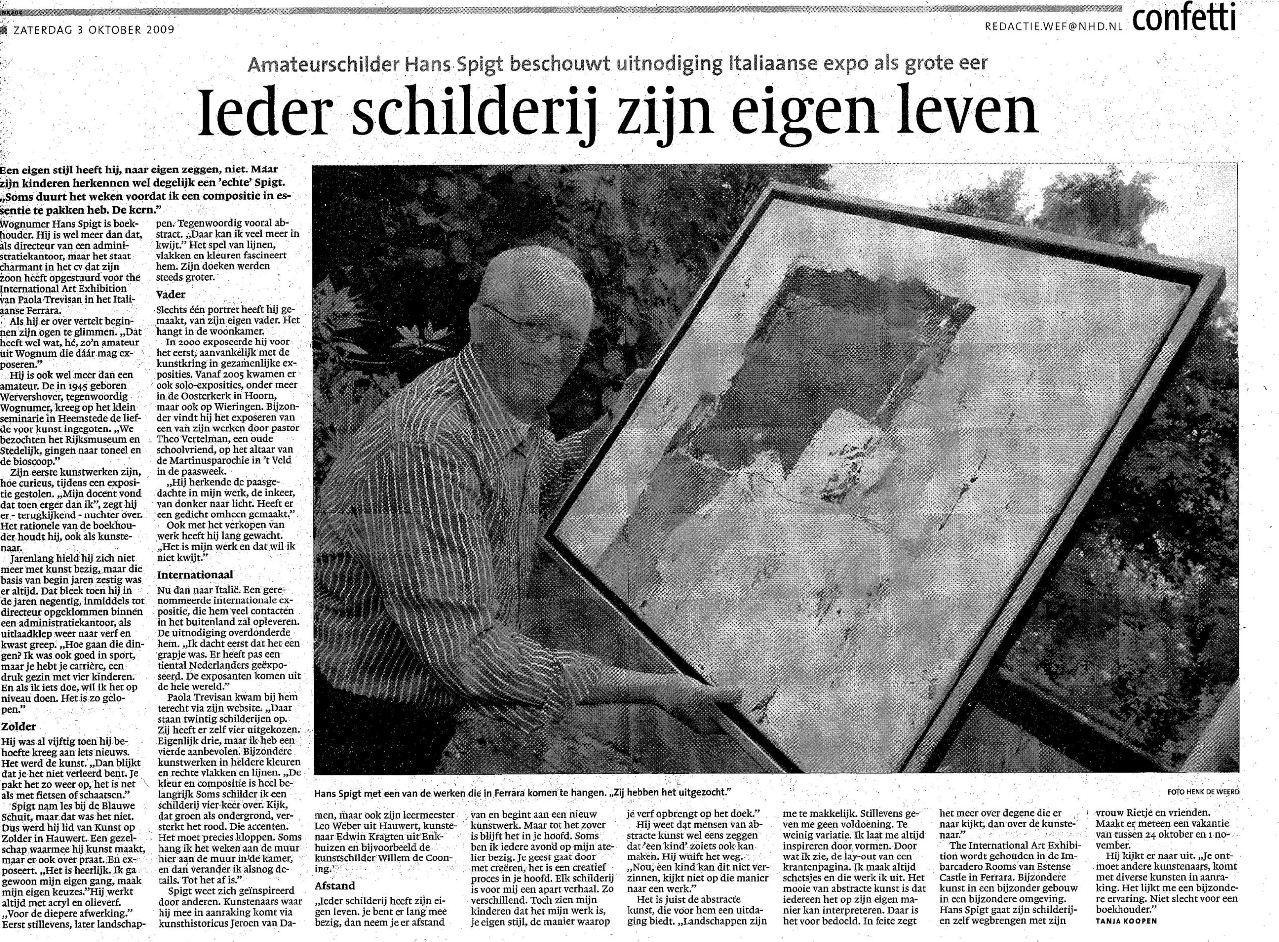 Ieder schilderij zijn eigen leven