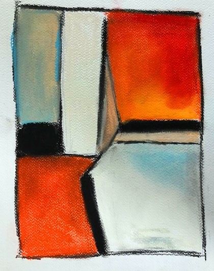 Nog een 4 tal schetses gemaakt met pastel met witte achtergrond.